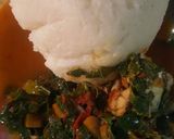 A picture of step 1 of Tuwon shinkafa wif vegetable soup spinach.