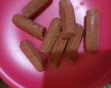 A picture of step 4 of Hot Dog waffles.