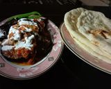 A picture of step 13 of Banjan (Brinjal) Burhani and Tawa Naan 🍆.