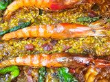 Arroz de gamba roja y pimiento de padrón