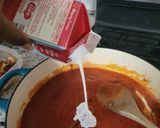 A picture of step 4 of Seafood Rose` penne pasta.