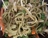Pea noodle Stir fried with crispy mustard and turmeric tofu recipe step 7 photo