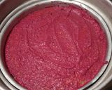 A picture of step 7 of Red Velvet Dhokla with Pink Chutney.