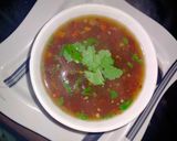 A picture of step 6 of Manchow veg soup.