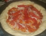 A picture of step 2 of Chicken,vegetable and cheese pizza.