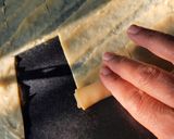 A picture of step 4 of Khandvani rolls.
