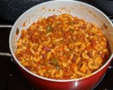 A picture of step 6 of Cooking Light's Chili Mac.