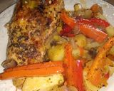 Foto del paso 8 de la receta: Pollo al horno con verduras 🍗🥔🥕🍅