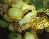 A picture of step 3 of Bengali murgir jhol (chicken gravy).