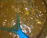 A picture of step 6 of Amala with dry okro soup.