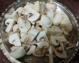A picture of step 1 of Mushroom Matar (peas) Masala.