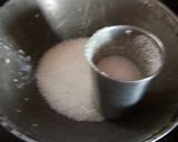 A picture of step 2 of Ghee Mysore Pak.