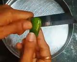 A picture of step 1 of Green chilli pickle.