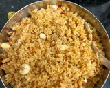 A picture of step 5 of Daal, Bati and Churma (Rajasthani Thali).