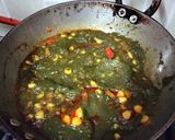 A picture of step 5 of Palak corn sabji or spinach corn ki sabji.