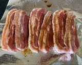 A picture of step 1 of Crispy Pork belly with chilli jam and mixed vegetable 🌶 🐽.