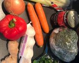 A picture of step 1 of Random chicken with veg stew.