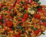 Tarhonyás lecsó (vegán) recept fázis 4 fotója
