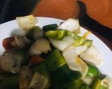 A picture of step 4 of Fried rice and shashlik.