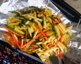 A picture of step 1 of Foil wrap veggies with sweet & irish potato🌶🥕🥔🍠.