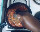 A picture of step 9 of Gizzard with rice and greens.