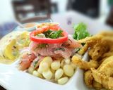 Foto del paso 1 de la receta: Trío marino cebiche, causa y chicharrón de pota👍🇵🇪