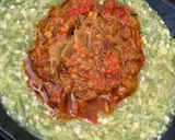 A picture of step 3 of Okro soup with sauce.