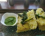 A picture of step 7 of Sooji dhokla.