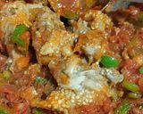 A picture of step 3 of Bhartha with capsicum 🫑.