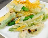 Hình bước làm 1 của món Nem măng tây rán