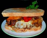 A picture of step 7 of Mike's Southwestern Patty Melts.