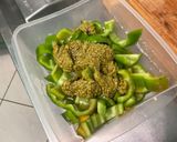 A picture of step 3 of Grilled Peppers Marinated with Celery Pesto.