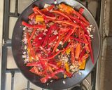 A picture of step 1 of Vegetarian paella.