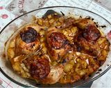 Une image de l'étape 3 de Poulet chorizo et pommes de terre au four.