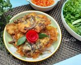 Hình bước làm 3 của món Cá cơm chiên bột cuốn rau sống