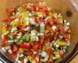 A picture of step 2 of Israeli salad.