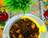 A picture of step 5 of Poi Saag and Potato Sabzi.