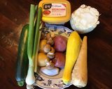 A picture of step 1 of California Farm Zucchini Potato Gochujang Stew.