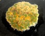 A picture of step 3 of Omelet with coriander 🥚🥚.