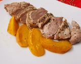 Foto del paso 5 de la receta Solomillo de cerdo y melocotón en estuche Lékué