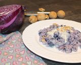 Foto del passaggio 7 della ricetta Risotto con cavolo viola, gorgonzola e noci