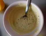A picture of step 2 of Fluffy's caesar salad dressing.