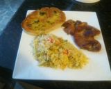 Foto del paso 4 de la receta: Pallar de pavo, acompañado con arroz a la jardinera y pan al ajillo