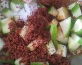 A picture of step 1 of Totapuri mango pickle.