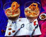 A picture of step 18 of Makhana kheer and jalebi parfait.