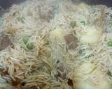 A picture of step 6 of Mutton/beef/chicken pulav😊(rice cook with mutton stock).