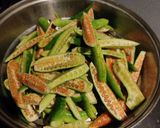 A picture of step 3 of Kundru peanut masala with roti (dinner sabji).