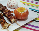 Foto del paso 5 de la receta: Tomates rellenos de arroz y brochetas de pollo teriyaki