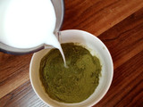 Green & white panna cotta