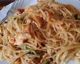 A picture of step 5 of Leftover chicken with spaghetti.
